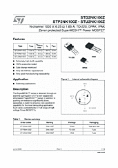 DataSheet STP2NK100Z pdf